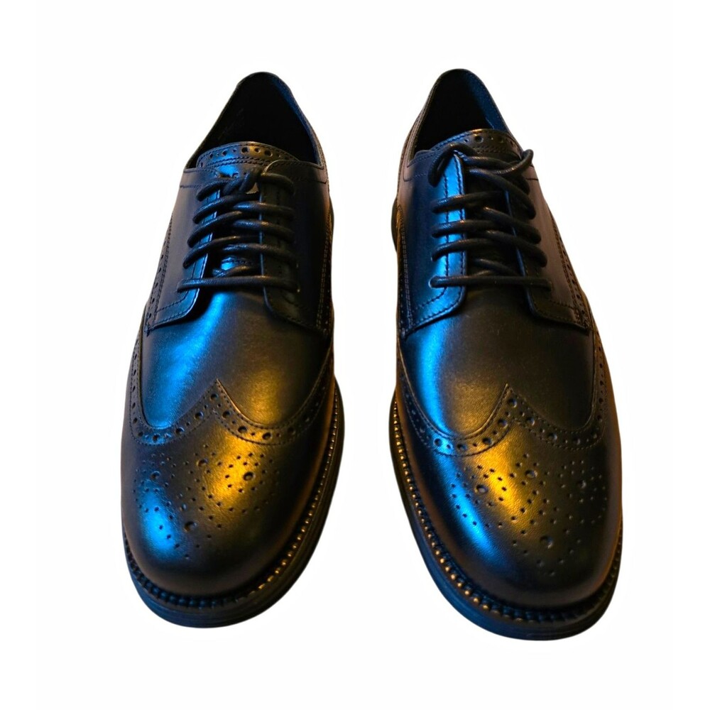 Cole Haan OG RMSTD Wingtip OX Men's Leather Lace-Up Oxford Shoes Black 12W